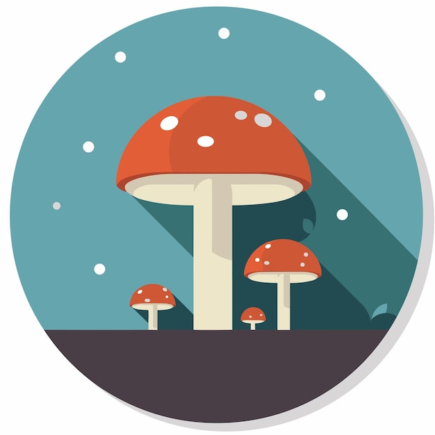 A group of mushrooms sitting on top of a field