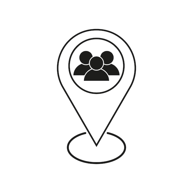 Group of people location icon Place on the map of people Vector illustration stock image