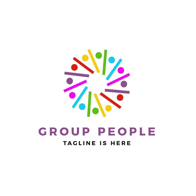 Group people logo vector icon illustration