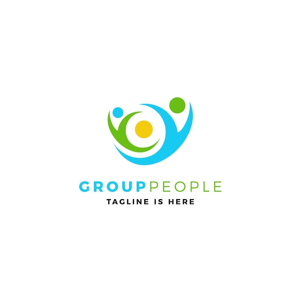 Group people logo vector icon illustration