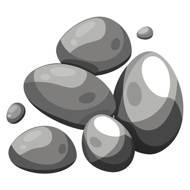 Vector a group of rocks with gray and gray rocks on them