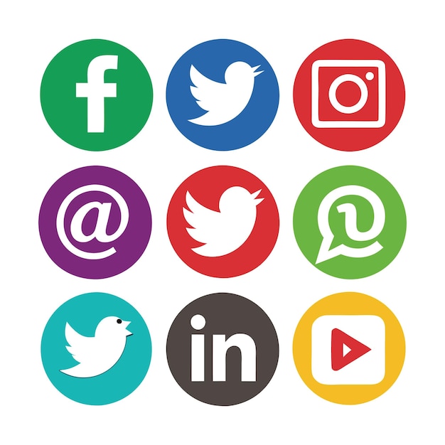 A group of social media icons including facebook facebook and facebook