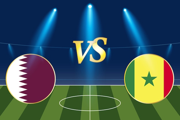 Group stage matches Qatar vs Senegal Template