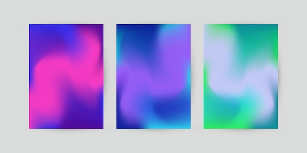 Group of three colorful abstract and Vivid Gradient color Background