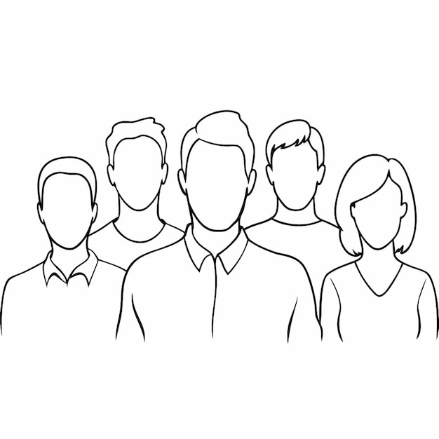 Vector group vector illustration line art