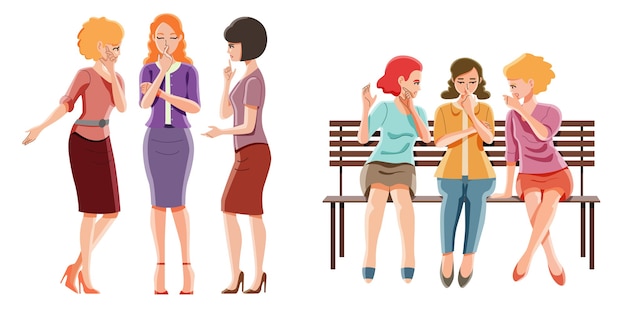 group of woman gossiping concept