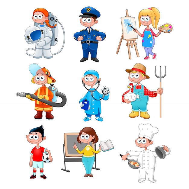 Group of workers for children