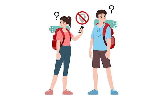 Group of young tourist characters Traveling tourists with travel backpack going on vacation trip after covid19 virus was diminish Vacation people isolated vector Summer character woman and man