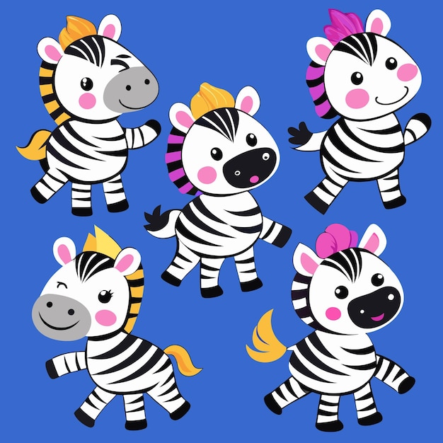 a group of zebras with a pink bow on their head