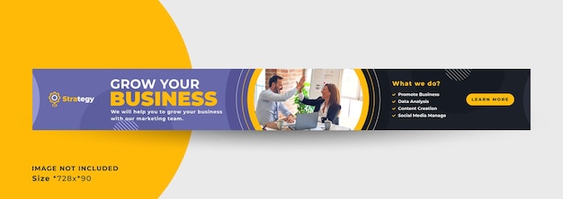 Grow business large promotion web banner template