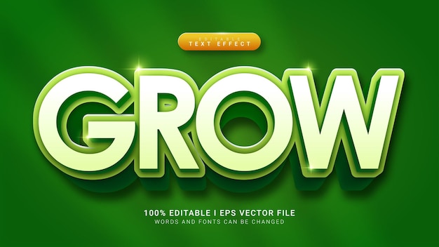 grow editable text effect