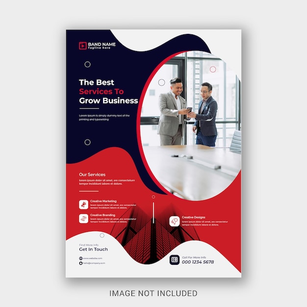 Grow your business flyer template vector template