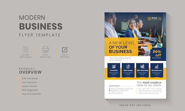 Grow your business flyer template with a creative layout