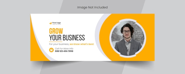 Grow your business social media facebook cover page template Premium Vector