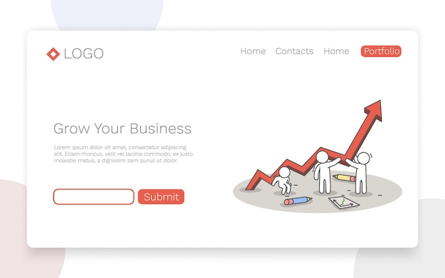 Grow your business. Teamwork and success concept. Landing page concept