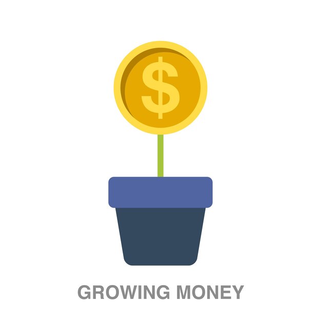 Growing money illustration on transparent background