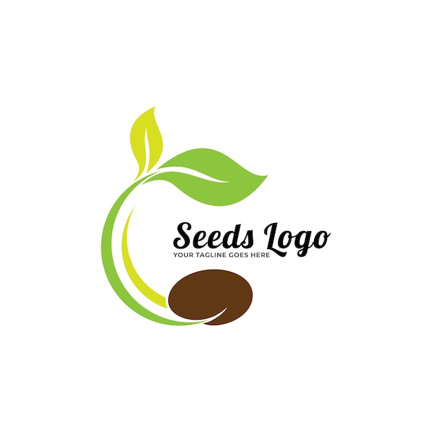 Growing seed logo design template. Suitable for agriculture.