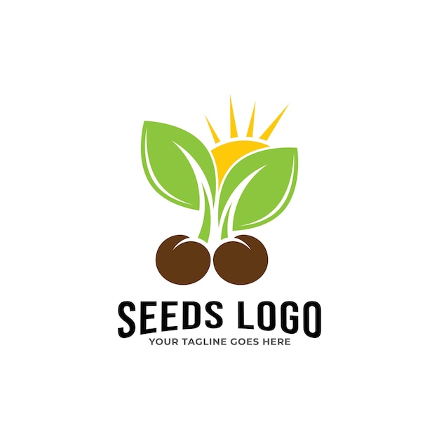 Growing seed logo design template. Suitable for agriculture.