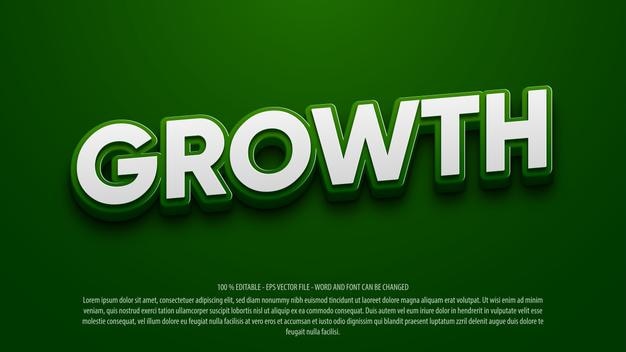 Growth 3d style editable text effect