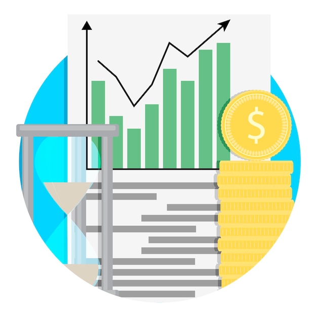 Vector growth of financial capital icon