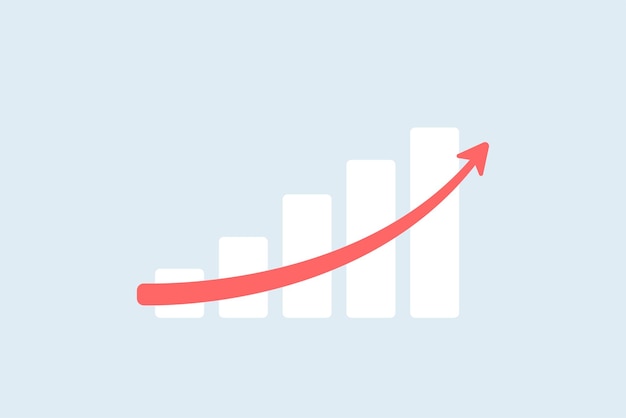 Growth graph of investment wealth income and finance business