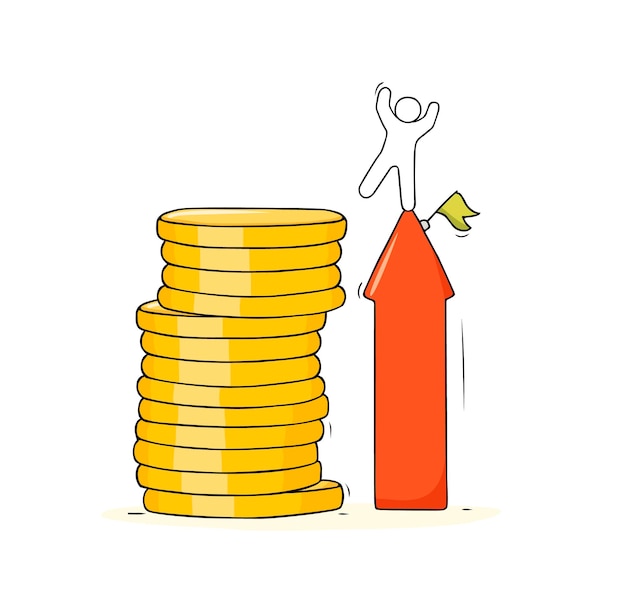 Growth stacks with coins with people