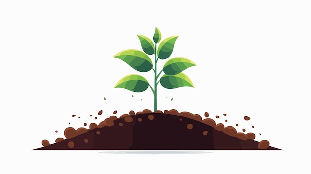 Growth and Sustainability Tree Planting Concept with Seedling Icon