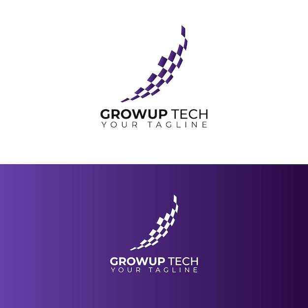 Growup tech logo vector illustration