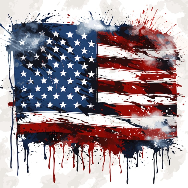 Grunge American flag Illustration