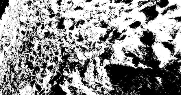 Grunge background black and white. Monochrome texture. Vector pattern of stone, chips, scuffs, snow, mountains. Abstract vintage surface