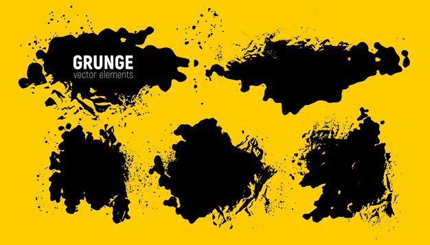 Grunge backgrounds set Vector brush strokes Area for text