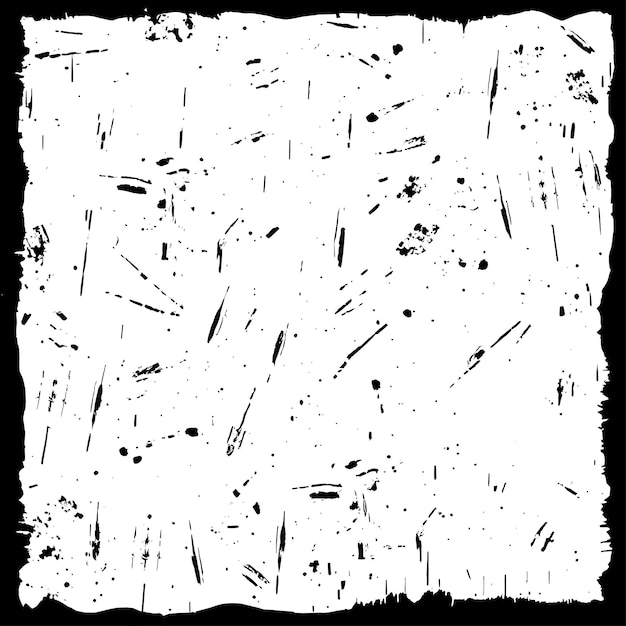 Vector grunge black and white texture with ink streaks