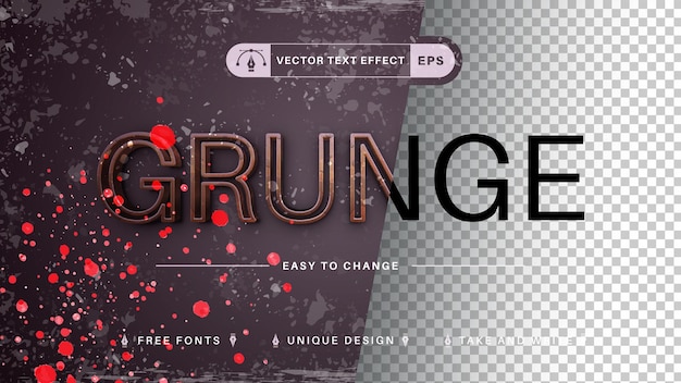 Grunge Blood Editable Text Effect, Font Style