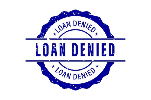 Vector grunge blue loan denied word round rubber seal stamp on white background