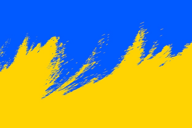 Grunge brush stroke with Ukraine national flag Ukrainian flag symbol Pray for Ukraine Vector illustration