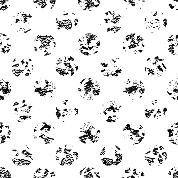 Grunge circles seamless pattern shades of gray