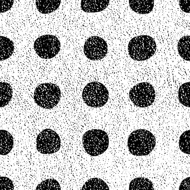 Grunge circles seamless pattern shades of gray