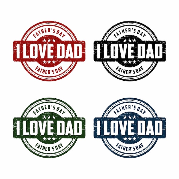 Grunge Father's day rubber stamp on white vector illustration