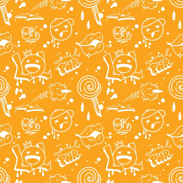 Grunge Graffiti Art Seamless Pattern