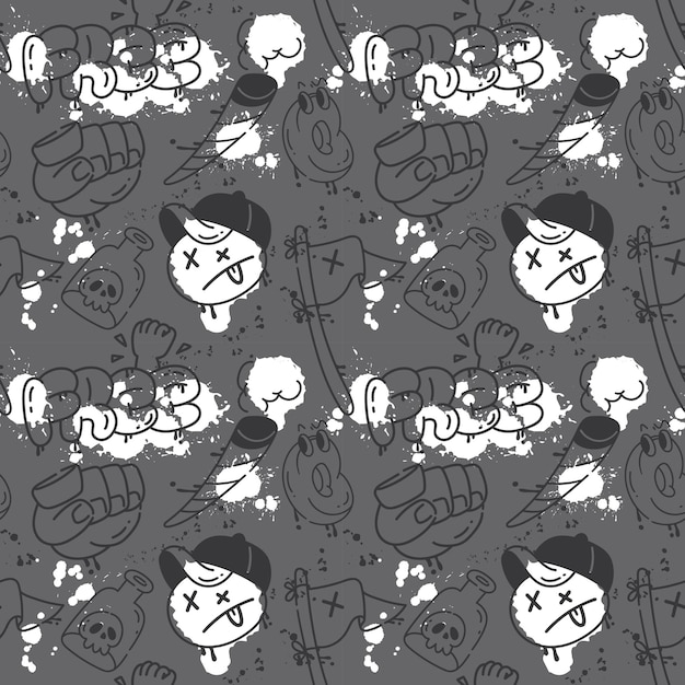 Grunge Graffiti Art Seamless Pattern