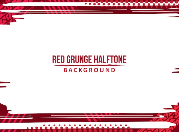 Grunge Halftone Red Background Design