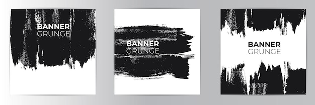 Grunge hand drawn background set banner format Watercolor Texture background