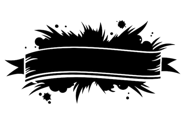 Vector grunge ink stroke illustration black and white