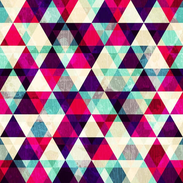 Grunge red triangle seamless pattern