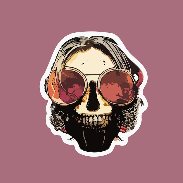 grunge sticker skull design street art illustration zombie art