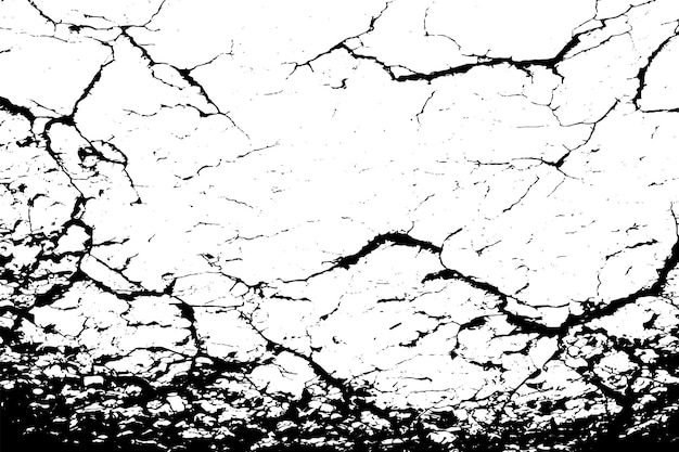 Vector grunge stone texture with cracks veins and chips black vector background