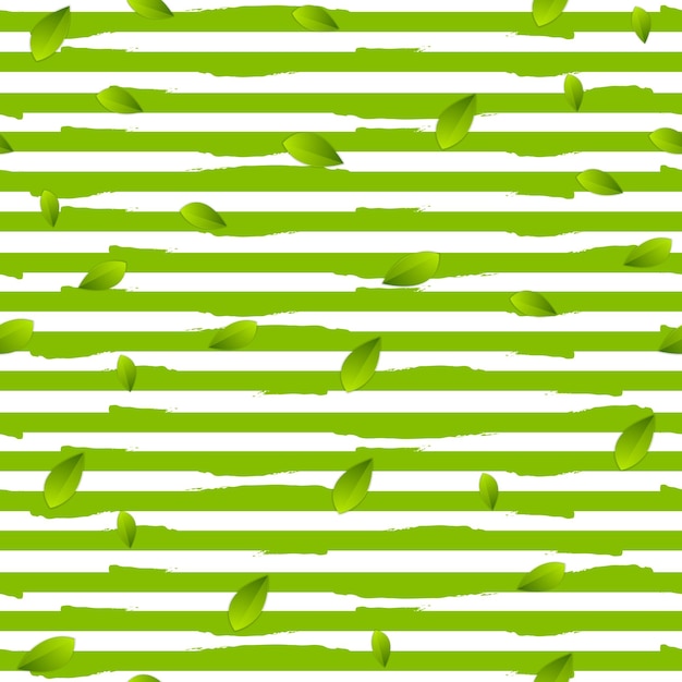 Grunge stripes and summer leaves vector background