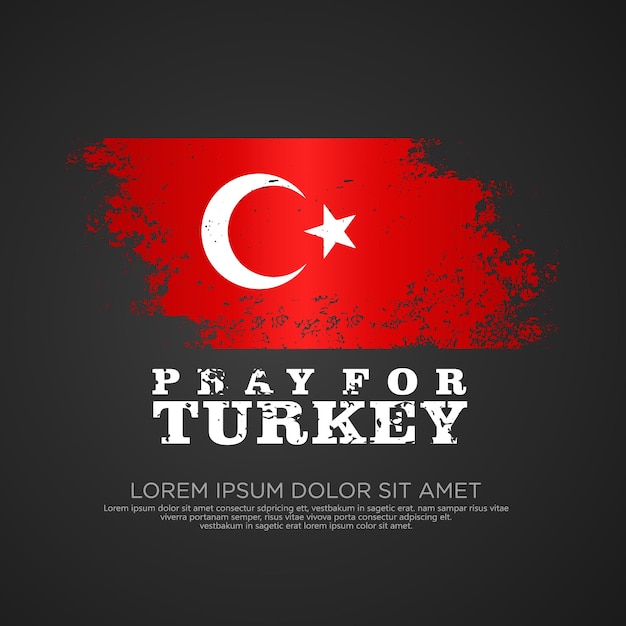 Grunge style turkish flag and map for greeting card