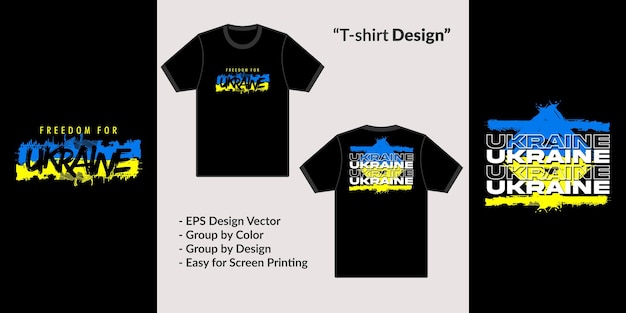 Grunge Style Ukraine Nation Flag Template Design Vector for Tshirt Hoodie Merchandise Style