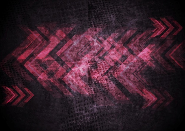 Grunge tech background with arrows